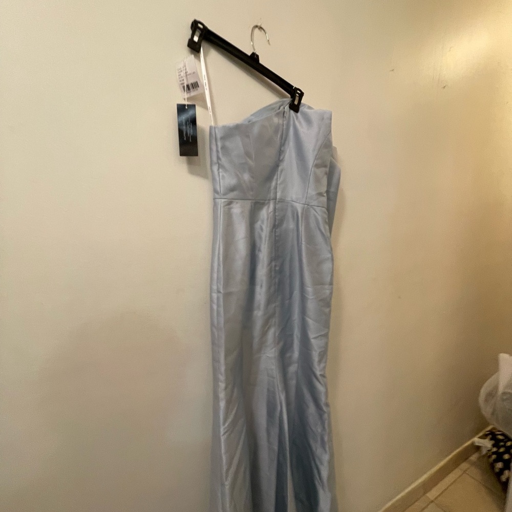ALFRED SUNG Light Blue One-Shoulder Dress NEW - Picture 8 of 10